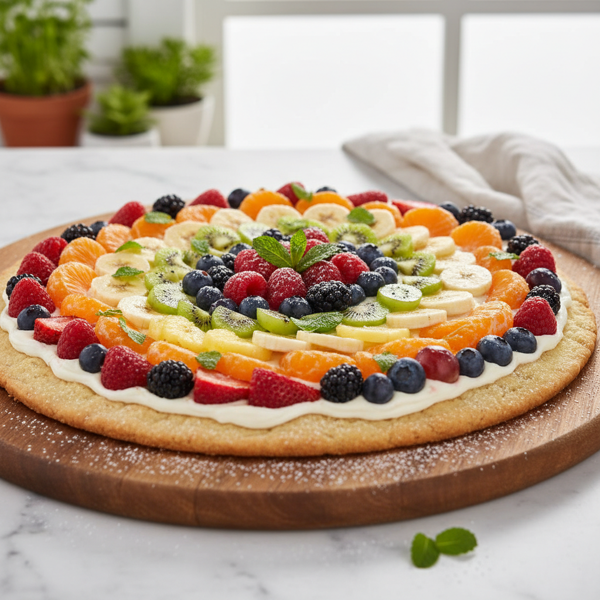 Rainbow Fruit Dessert Pizza recipe