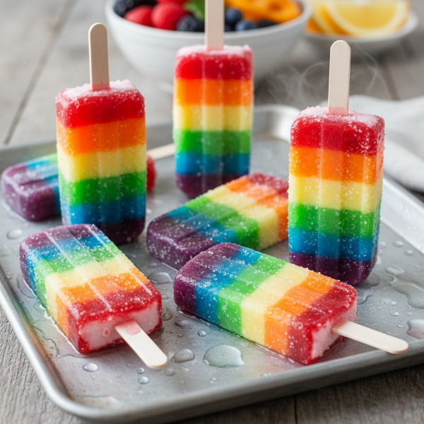 Rainbow Jello & Kool-Aid Popsicles recipe