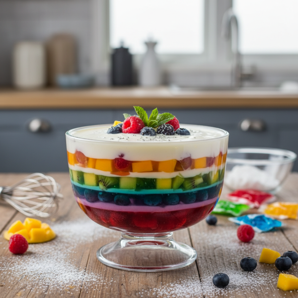 Rainbow Layered Gelatin Delight recipe