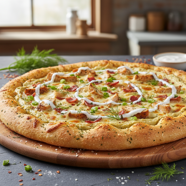 Ranch-Infused Hummus Chicken Pizza recipe