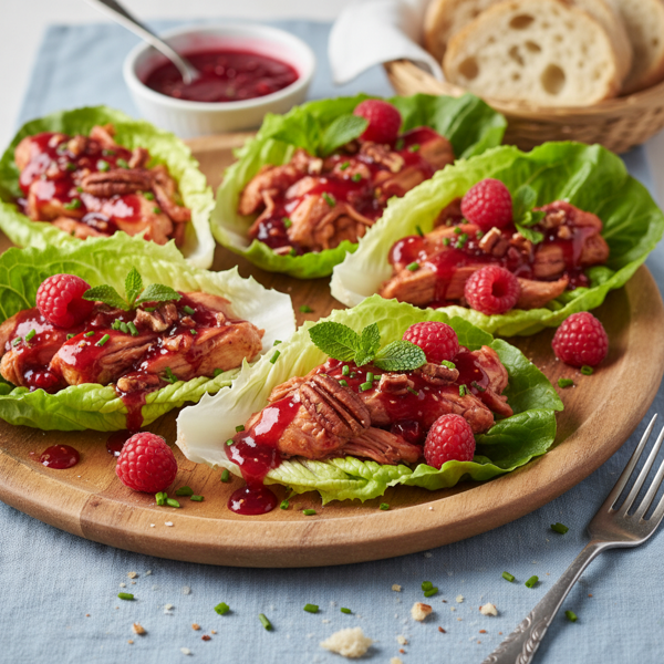 Raspberry-Glazed Chicken Lettuce Cups recipe