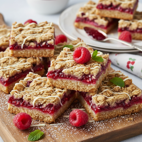 Raspberry Delight Oatmeal Cookie Bars recipe