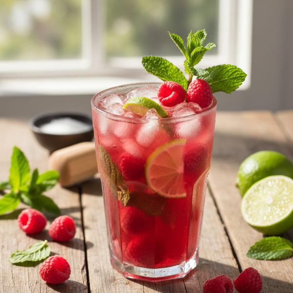 Raspberry Mint Delight Mojito recipe