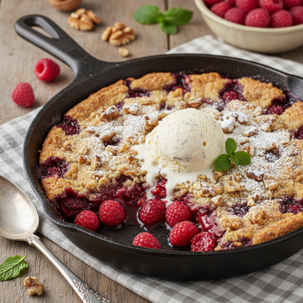 Raspberry Walnut Delight Cobbler recipe