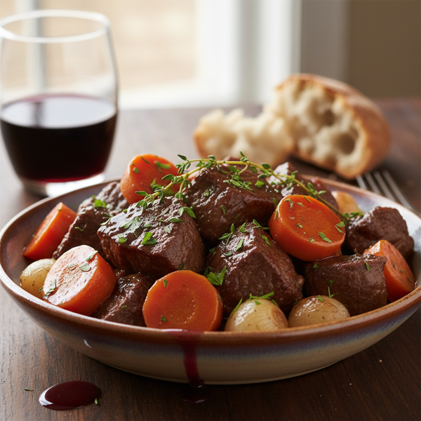 Red Wine Braised Beef and Carrots recipe