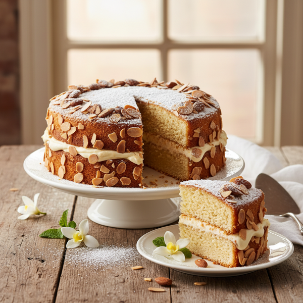 Reduced-Fat Vanilla Almond Cake recipe