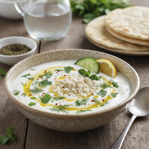 Refreshing Armenian Yogurt-Barley Chilled Soup recipe