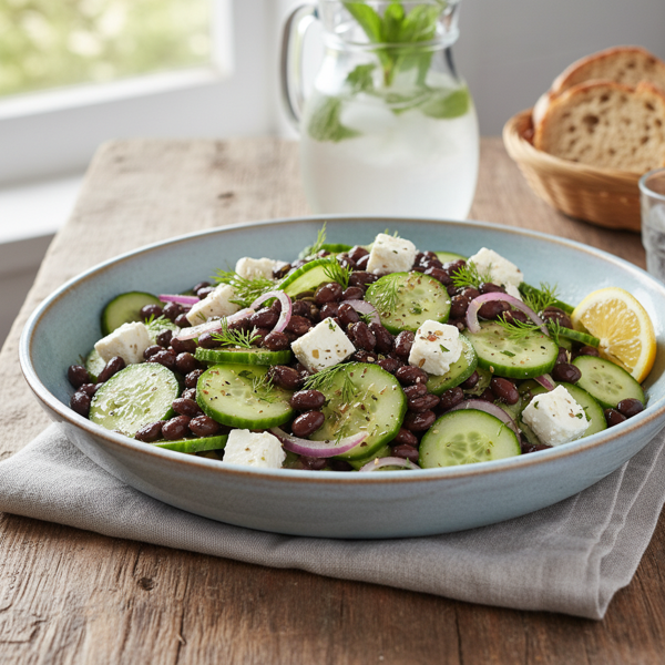 Refreshing Black Bean, Feta & Cucumber Medley recipe