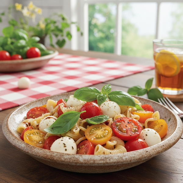 Refreshing Caprese Pasta Salad Delight recipe