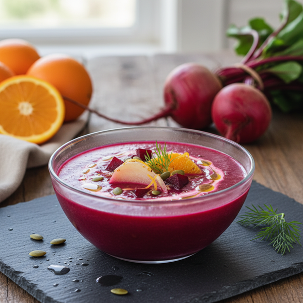 Refreshing Chilled Beet and Orange Soup recipe