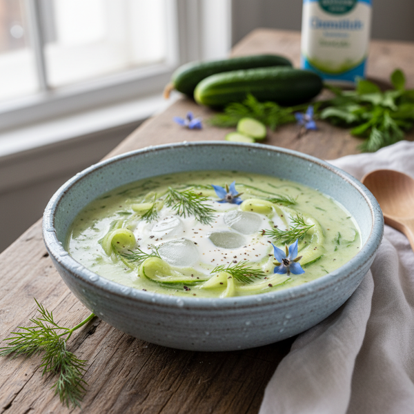 Refreshing Chilled Cucumber & Buttermilk Soup recipe