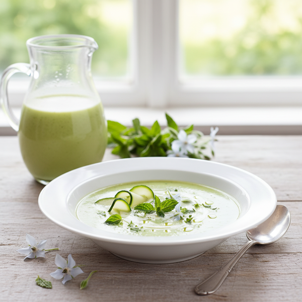 Refreshing Chilled Zucchini-Mint Soup recipe