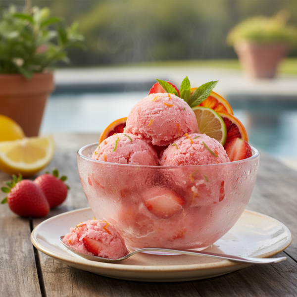 Refreshing Citrus Strawberry Italian Ice recipe