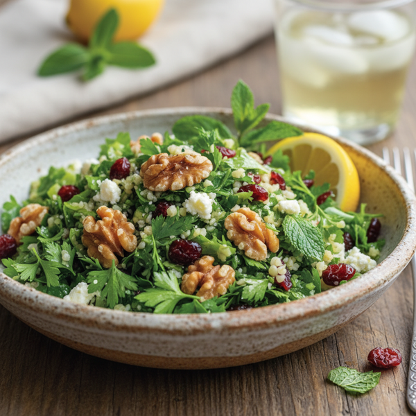 Refreshing Cranberry-Walnut Tabbouleh Salad recipe