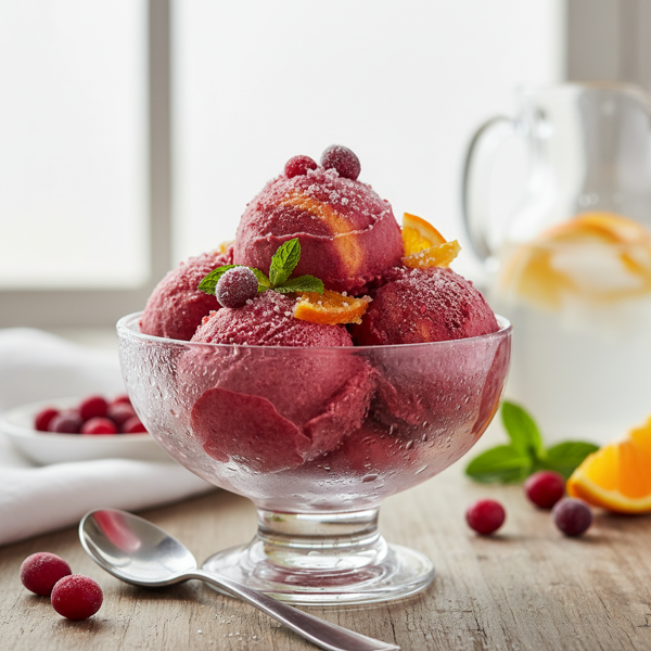 Refreshing Cranberry Orange Sorbet recipe