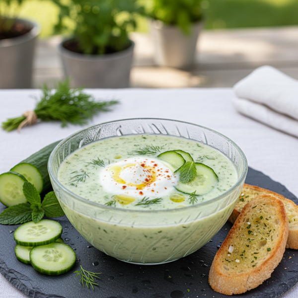 Refreshing Creamy Cucumber Chilled Delight recipe