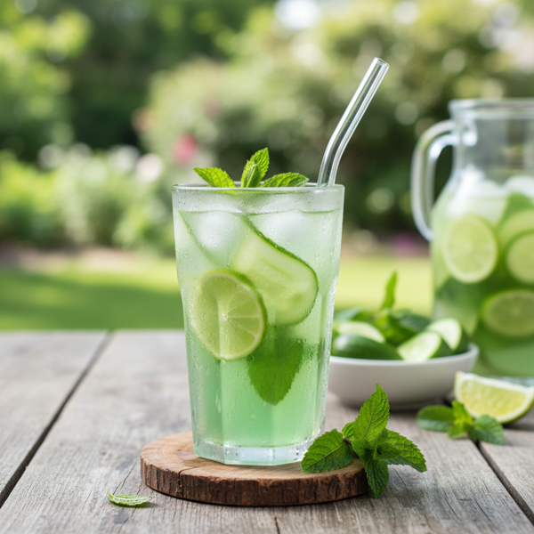 Refreshing Cucumber-Mint Green Tea Cooler recipe