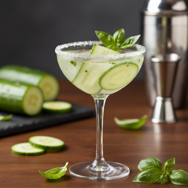 Refreshing Cucumber Basil Fusion Martini recipe