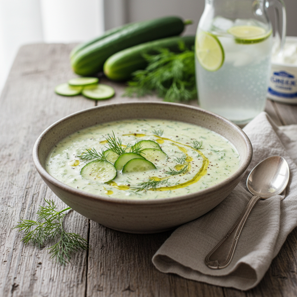 Refreshing Cucumber Dill Yogurt Soup recipe