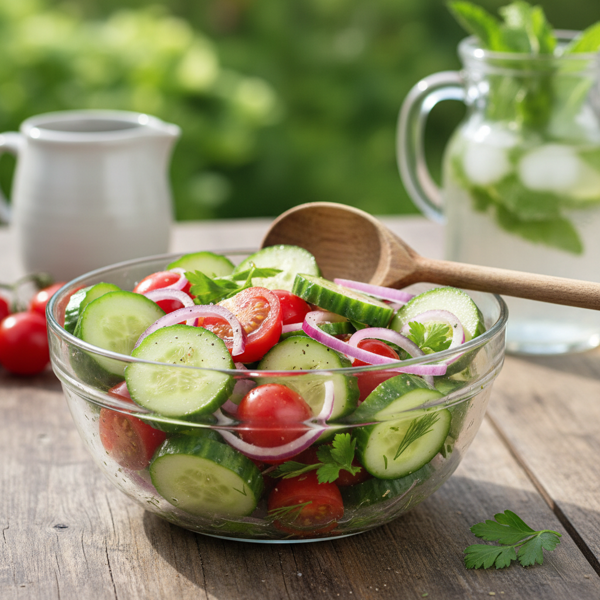 Refreshing Cucumber, Tomato, and Red Onion Medley recipe