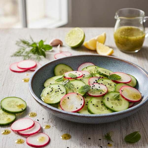 Refreshing Cucumber and Radish Salad with Zesty Dressing recipe