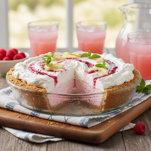 Refreshing Frozen Pink Lemonade Cream Pie recipe