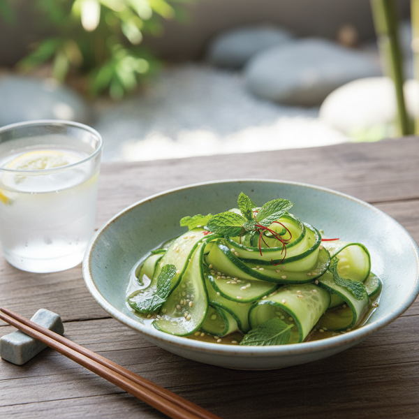 Refreshing Japanese Cucumber Salad with Mint recipe
