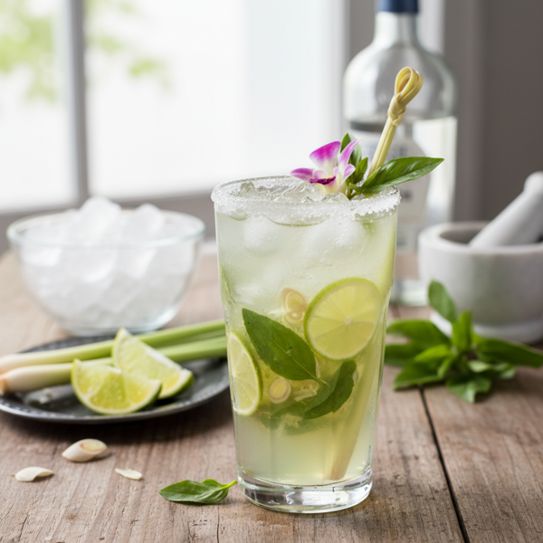 Refreshing Lemongrass & Thai Basil Mojito recipe