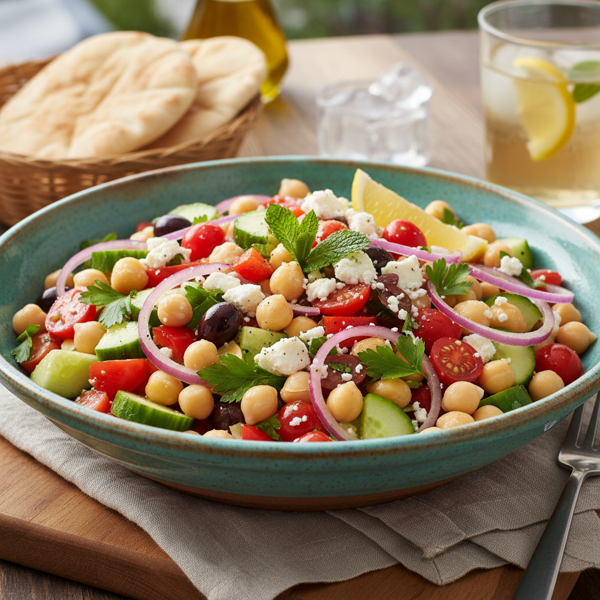 Refreshing Mediterranean Chickpea Salad Delight recipe
