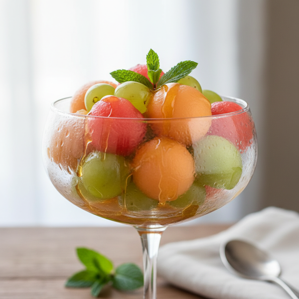 Refreshing Melon Medley with Muscatel Syrup recipe