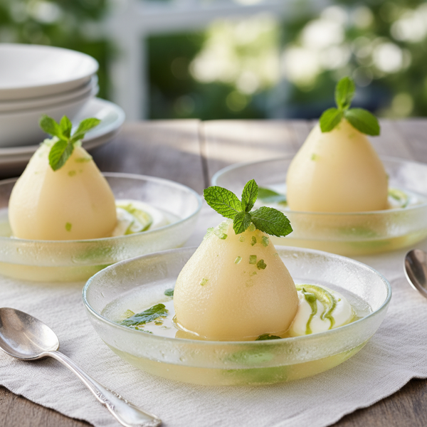 Refreshing Mint Poached Pears recipe