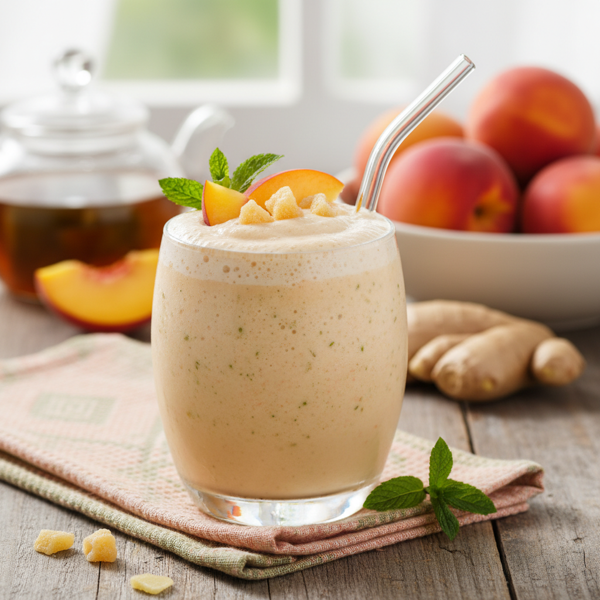 Refreshing Peach Ginger Green Tea Smoothie recipe