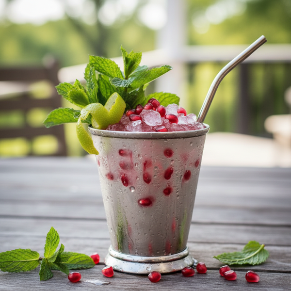 Refreshing Pomegranate Mint Julep Mocktail recipe