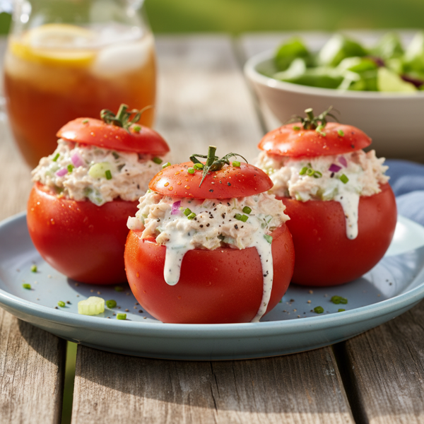 Refreshing Ranch Tuna-Stuffed Summer Tomatoes recipe