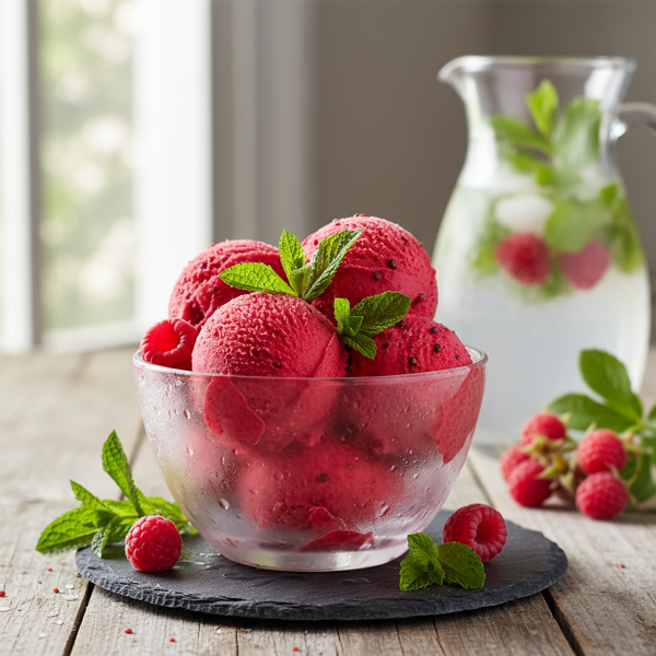 Refreshing Raspberry-Mint Chill Sorbet recipe