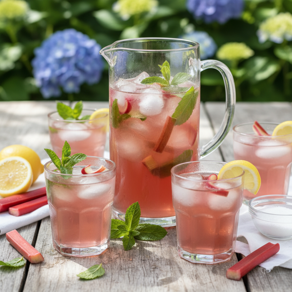 Refreshing Rhubarb Mint Iced Tea recipe