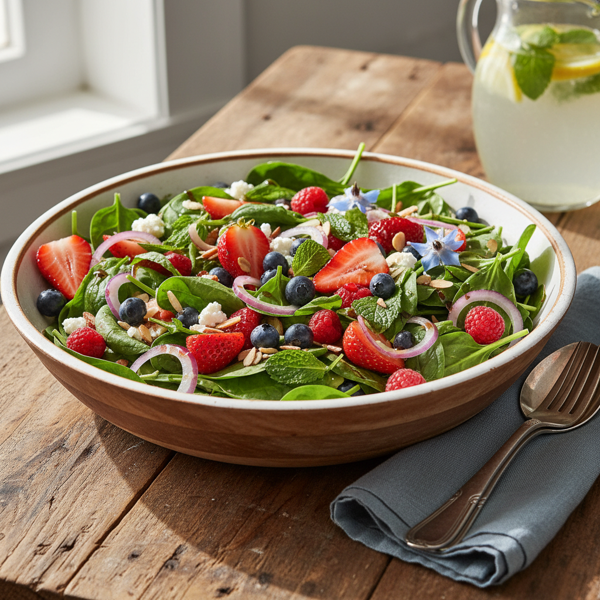 Refreshing Spinach and Berry Medley Salad recipe