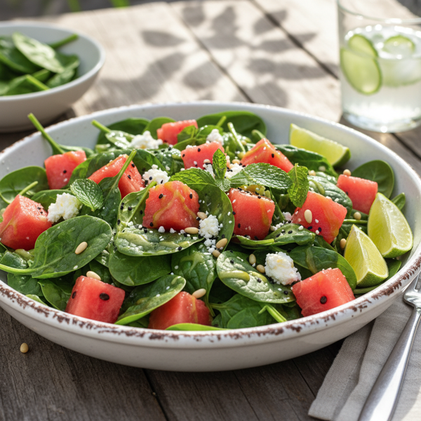 Refreshing Spinach and Watermelon Delight recipe