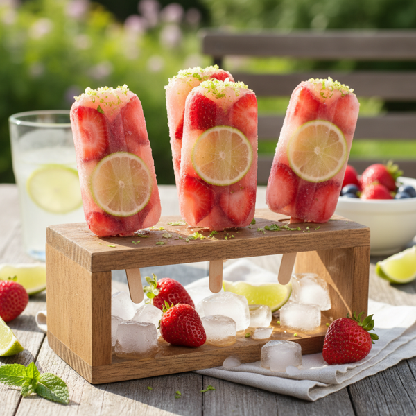 Refreshing Strawberry-Lime Popsicles recipe