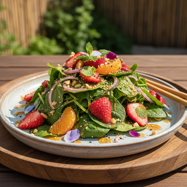 Refreshing Strawberry-Mandarin Asian Fusion Salad recipe