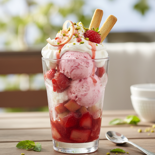 Refreshing Strawberry-Rhubarb Delight Sundaes recipe