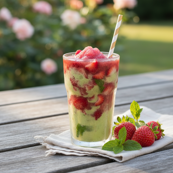 Refreshing Strawberry Green Tea Slush recipe