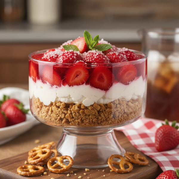 Refreshing Strawberry Pretzel Delight recipe
