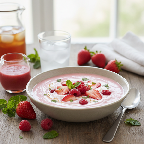 Refreshing Strawberry Yogurt Chilled Soup recipe