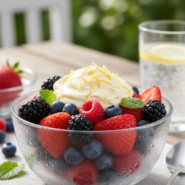 Refreshing Summer Berry Medley with Zesty Lemon Crème Fraîche recipe