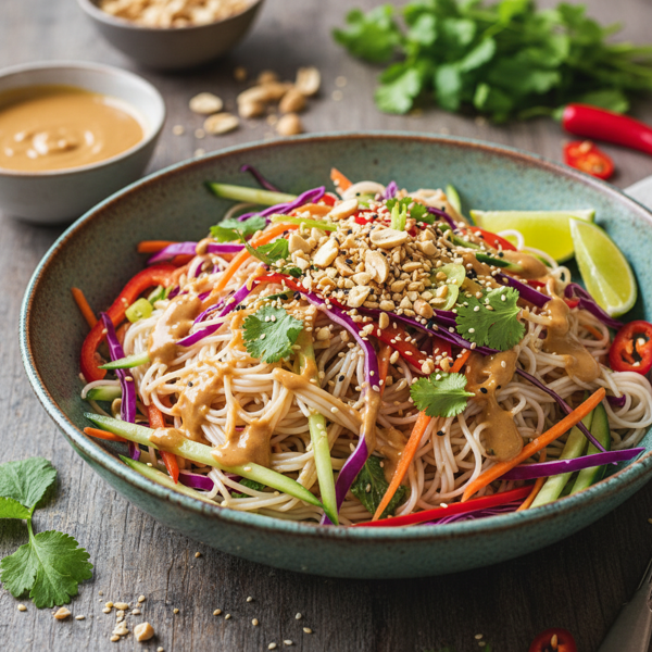 Refreshing Thai Noodle Salad with Peanut Dressing recipe