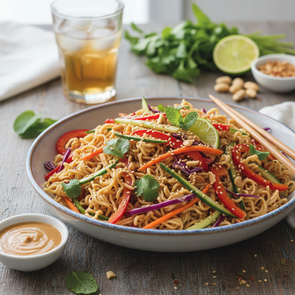 Refreshing Thai Peanut Noodle Salad recipe