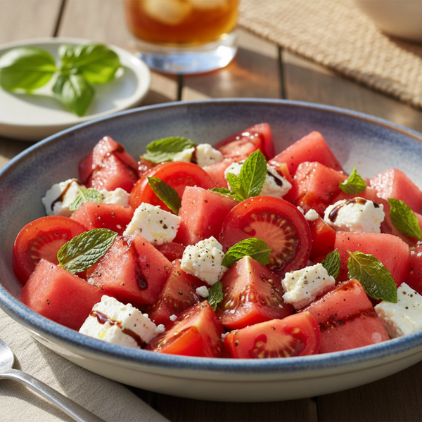Refreshing Tomato and Watermelon Feta Salad recipe