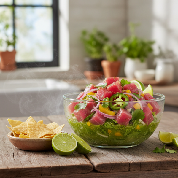 Refreshing Tuna Ceviche with Cilantro-Lime Dressing recipe