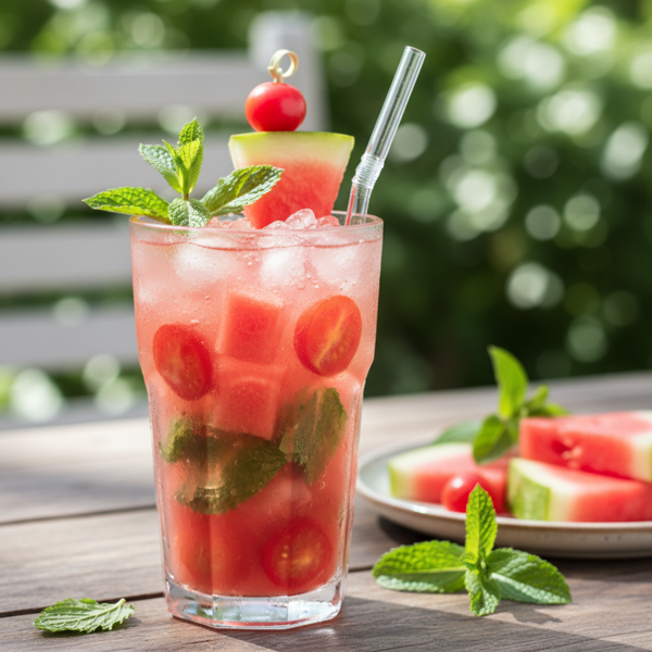 Refreshing Watermelon-Tomato Mojito Cocktail recipe